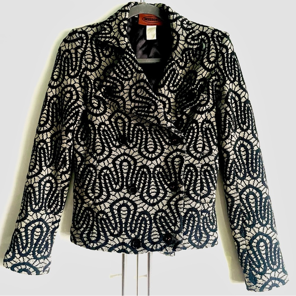 Vintage Missoni Textured Cupro Knit Blend Blazer US 4-6 EUC